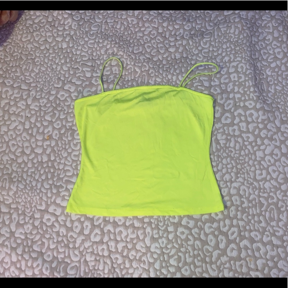 Neon Green Cropped Tank Top
